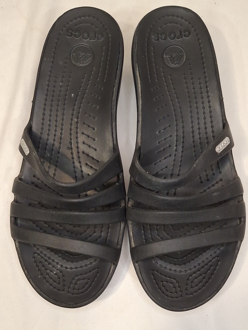CROCS Women's Black Multi-Strap Slide Sandals